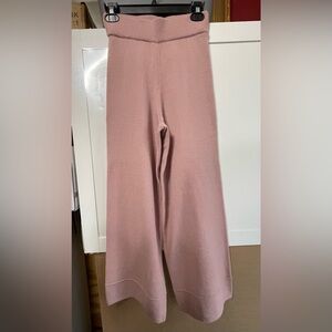 BNWT The Drop HiRise Rose Pink Wide-Leg  Crop/Ankle Sweater Knit pants. Sz XS